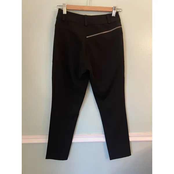 Cache Black Dress Career Pants 2 27” Inseam‎ Silver Zippers Straight - Image 3