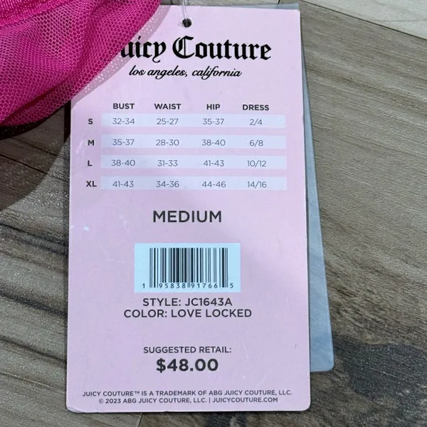 NEW Juicy Couture Pink Lace Bodysuit Women’s Medium - Image 5