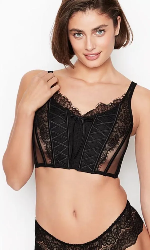 Victoria's Secret Corset Lace Bustier Black Top - Image 2