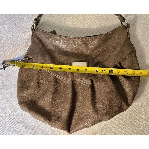 Nine West Large Gray Faux Pebble Leather Shoulder Bag - Image 15
