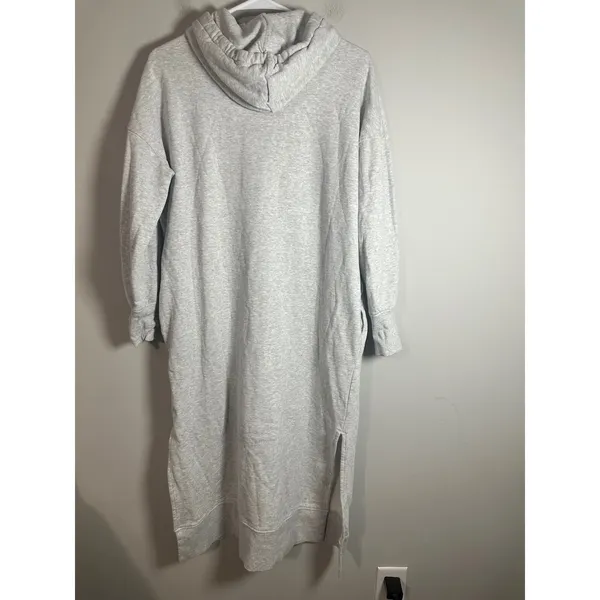 COS Relaxed Fit Maxi Sweatshirt Dress Heather Gray‎ Hooded Cotton Fleece Small - Image 6