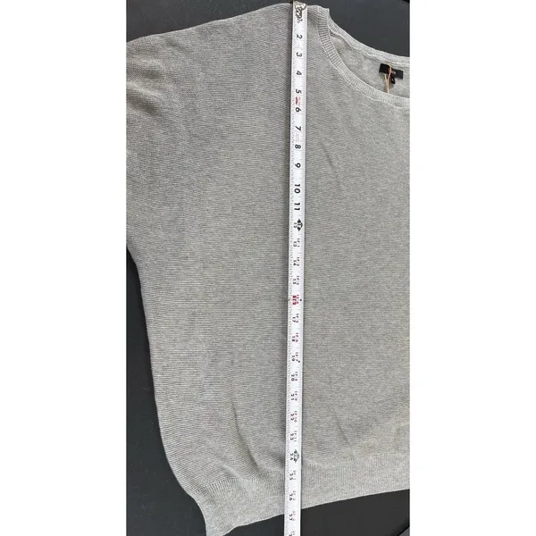 Quince Womens XL Gray Cotton Cashmere Blend Relaxed Short Sleeve Sweater NWT - Image 8