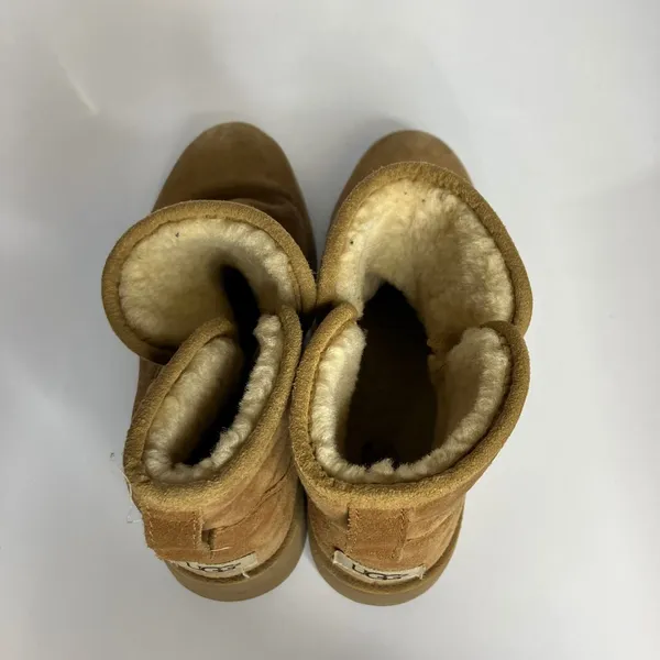 UGG Kristin slim ankle booties tan suede shearling pull‎ on women's 8.5 winter - Image 6