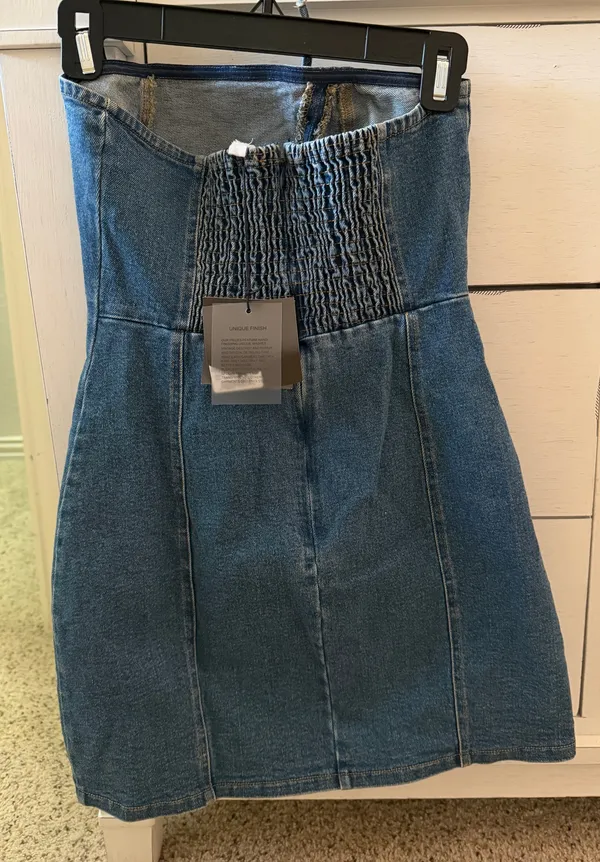 Le lis Denim Strapless Dress - Image 4