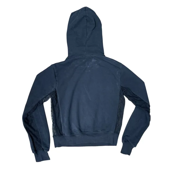 Garage Mesh-side Drawstring Black Hoodie - Image 2