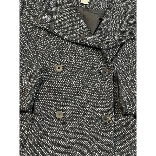 Ann Taylor LOFT TweedOne Button Blazer Jacket Black‎ Charcoal Size S - Image 2