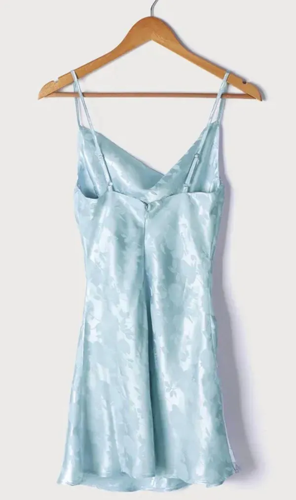 Lulus Blue Satin Slip Dress - Image 8