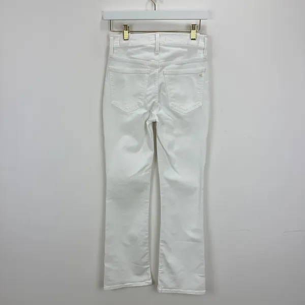 Madewell Kick Out Crop Jeans Pure White Stretch Mid Rise Flare NI961 US 24 NWT - Image 10