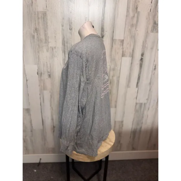 PINK Victoria’s Secret Long Sleeve Tee XXL Gray Graphic Logo Shirt - Image 3