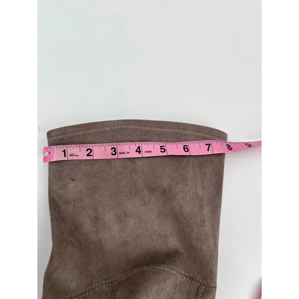 Nine West Felipe 2 Over the Knee Boot beige taupe block heel round toe size 6.5 - Image 15