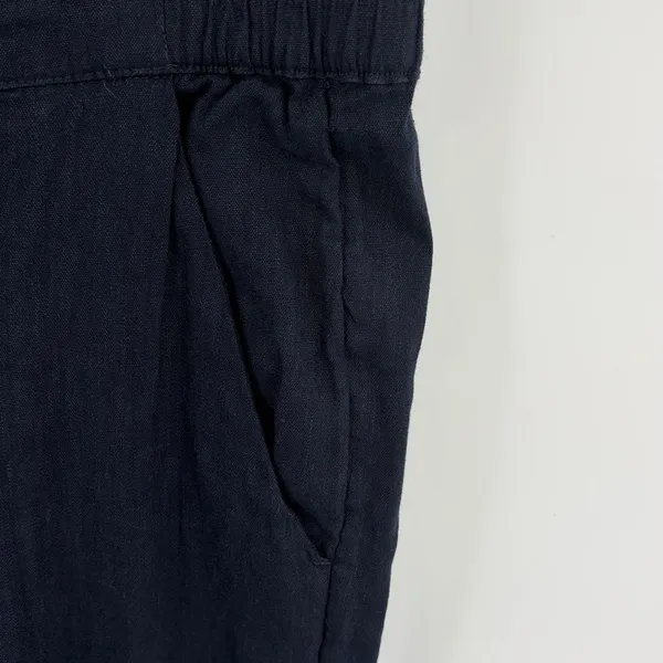 Tahari linen blend navy tapered leg pant with pockets women’s size L beachy - Image 5
