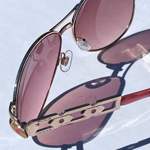 💖 Vintage Y2K 2000s RocaWear Rose Gold Pink Aviator Pilot DTRWL0319-R R414 RSGDPK Sunglasses 💖 - Image 19