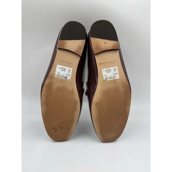 Clarks Women’s Size 9.5 Merlot Slip-On Loafer Leather Burgundy/Red - Image 11