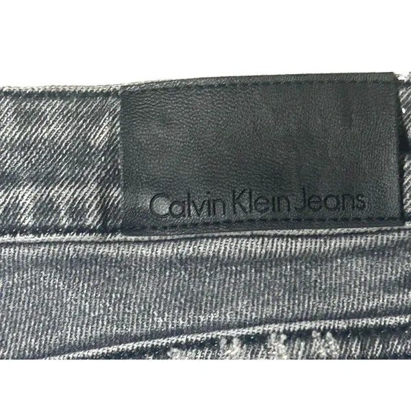 Calvin Klein Jeans High Rise Mom Jeans Womens 32 Gray Distressed Tapered Denim - Image 7