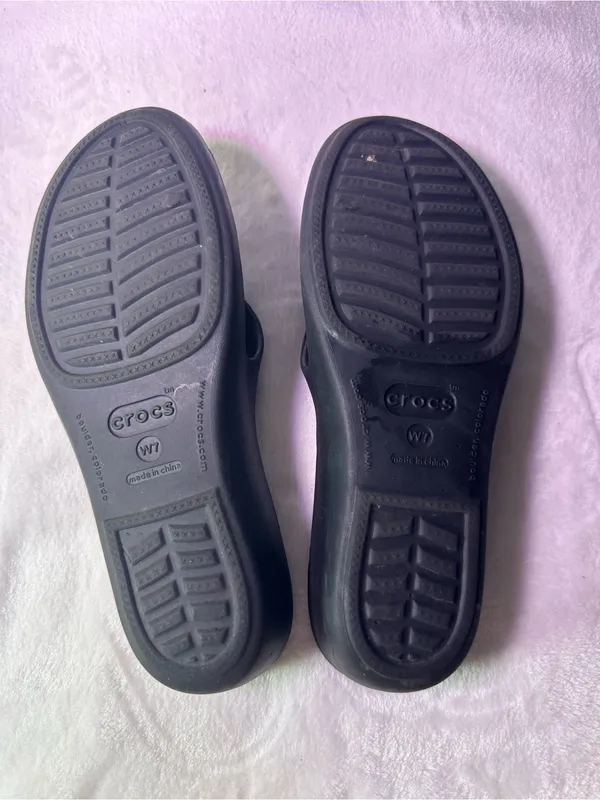 CROCS Black Dual-Strap Slide Sandals - Image 9