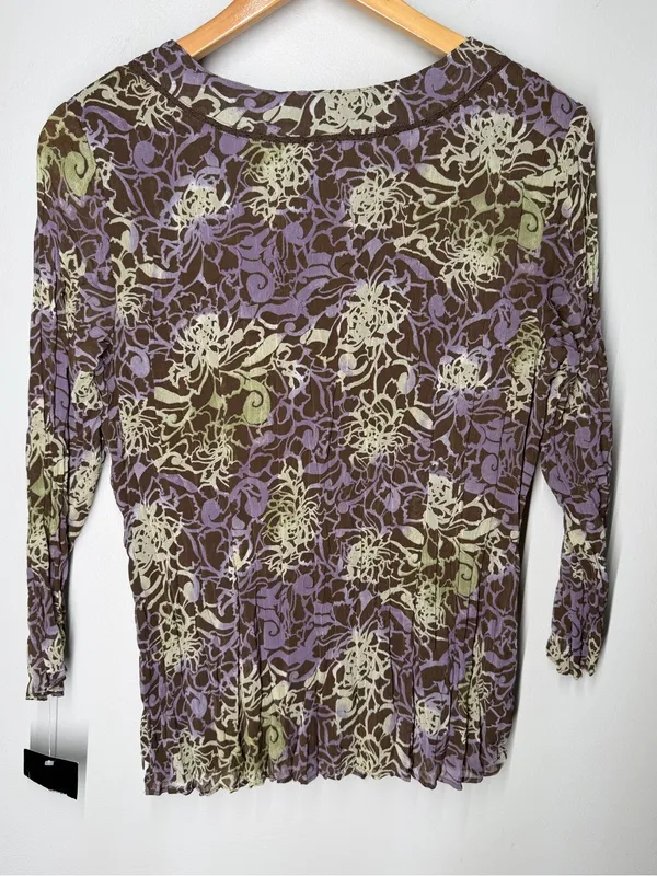Vintage Y2K Axcess‎ Fairy Grunge Whimsigoth Boho Floral Empire Waist Top Earthy - Image 5