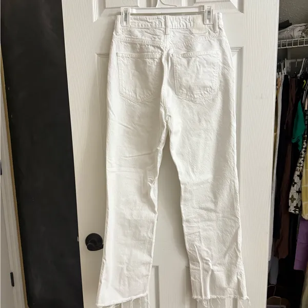 Zara Women's Z1975 Straight Leg White Jeans - Image 3