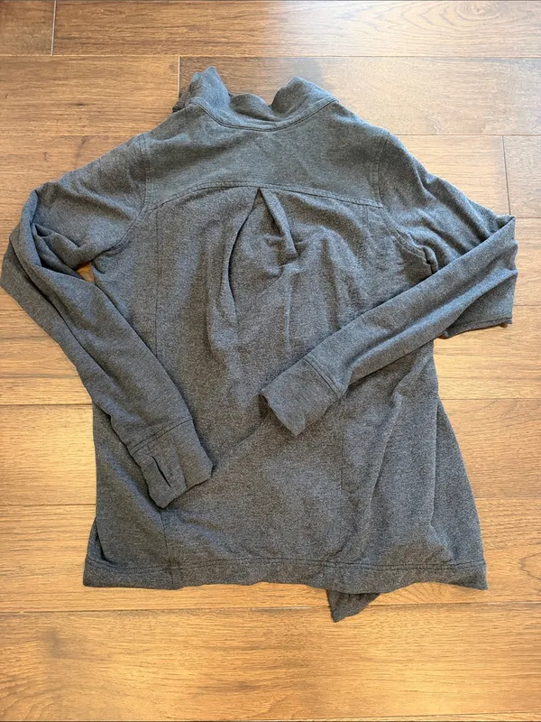 Lululemon Coast Wrap II Open Front Cardigan French Terry Gray Size 6 - C52-079 - Image 6