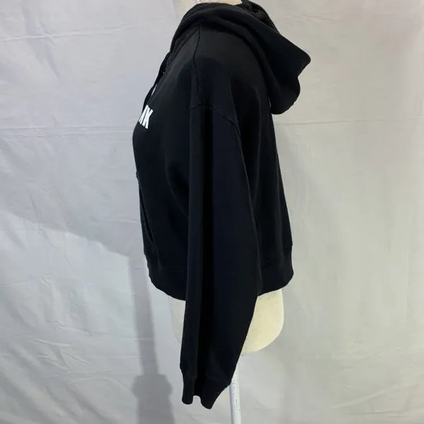 PINK Victoria’s Secret Full Zip Cropped Hoodie Black Size M - Image 3