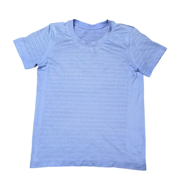 Lululemon‎ Breeze By Short Sleeve Women 4 Blue Excellent Mesh Vent Workout - Image 2