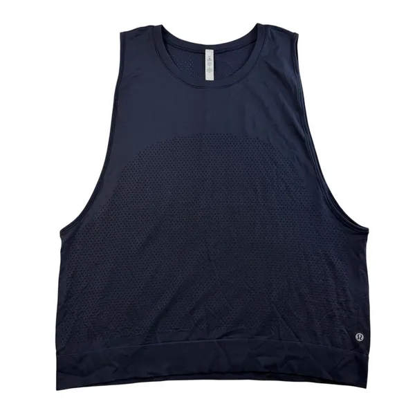 Lululemon Sz 12 Breeze By Muscle Tank Top II Midnight Navy Blue Relaxed Seamless - Image 2