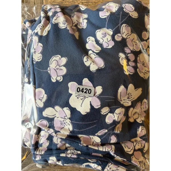 Pact Organic Cotton Floral Tie Back Fit and Flare Dress Navy Blue Large - Image 8