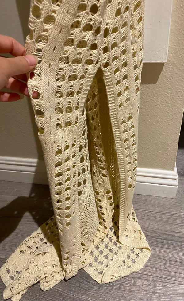 Cream Crochet Maxi Dress - Image 3