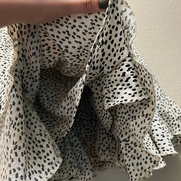 Miou Muse Skort Polka Dot White MMSK376 Elastic Waist Ruffle Size Medium - Image 5