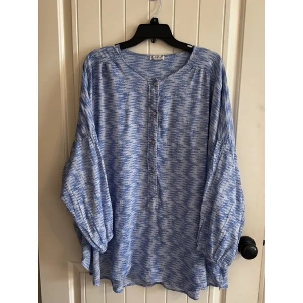 Intimately Free People Blooms‎ For You Sleep Shirt | Blue & White | M - Image 3