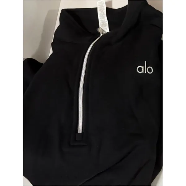 NWT $148 ALO Yoga 1/4 quarter zip accolade black silver L mens fits xl xxl women - Image 2