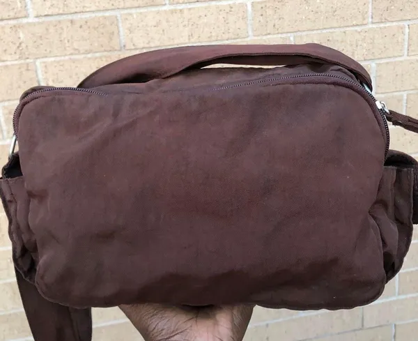 Y2K Brown shoulder messenger crossbody schoolgirl bratz bag purse cargo pocket goth academia satchel #preppy #2000s #streetwear #acubi #whimsygoth silver accents Measurement in pics - Image 7