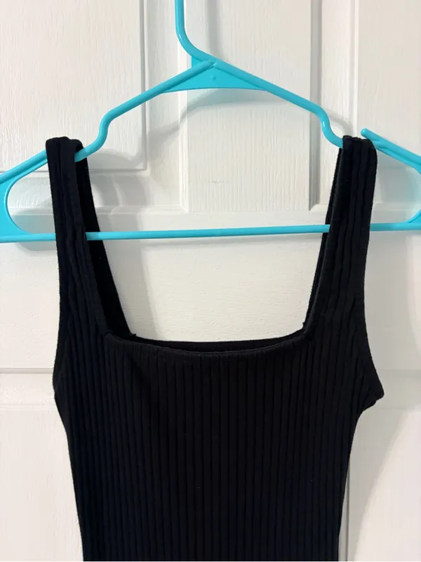 Wild Fable Black Ribbed Tank Midi Dress - Image 3