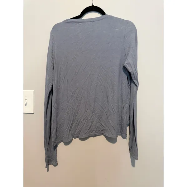 JoyLab Target Blue Ribbed Long Sleeve High Low Activewear Top F16816440 - Image 3