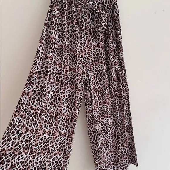 Simplee Belted Leopard Wide Leg Tube Jumpsuit - Image 10