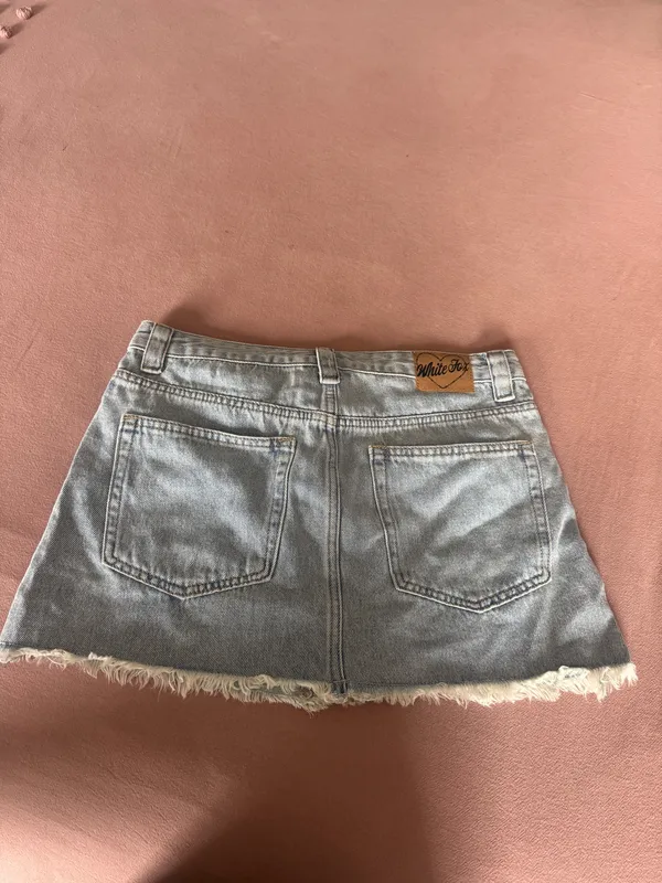 White Fox Mini Denim Skirt Boutique - Image 3