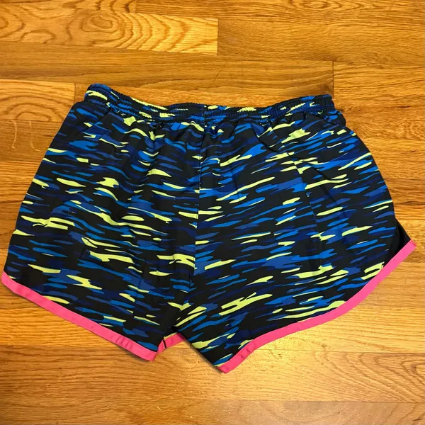 Nike Women’s Medium Blue Neon Lined Running Shorts Athletic Sporty Athleisure - Image 7