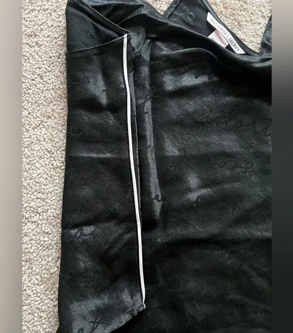 Victoria's Secret Satin Racerback Cami Pajama Top Color Black Size Small - Image 5