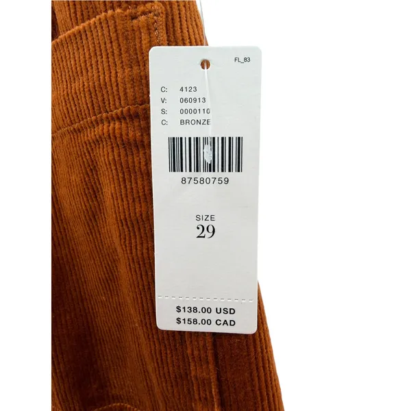Maeve by Anthropologie The Colette Corduroy Wide Leg Pants Bronze 29 NEW - Image 4
