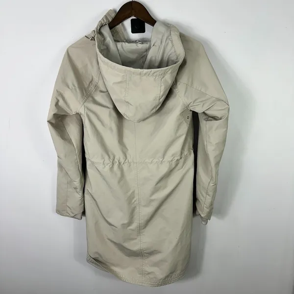 Athleta Parka Jacket Women XS Beige Hooded Lightweight Travel Ahtleisure Minimal - Image 3