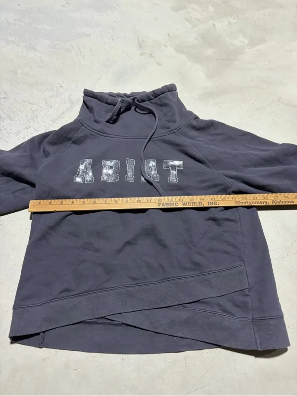 Ariat Charcoal Pullover Sweatshirt with sequin Letters xl - Image 4