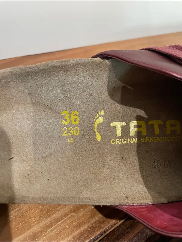 Birkenstock Tatami Tatum Burgundy Clogs Heart Buckle Slip On Women’s Sz 36 (5US) - Image 7