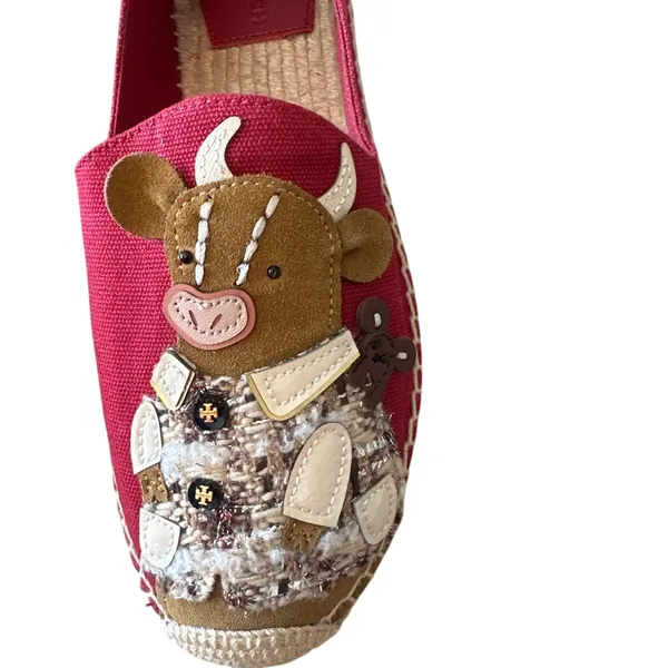 Tory‎ Burch Ozzie Ox Espadrilles Lunar New Year Red Size 9 Rare - Image 12