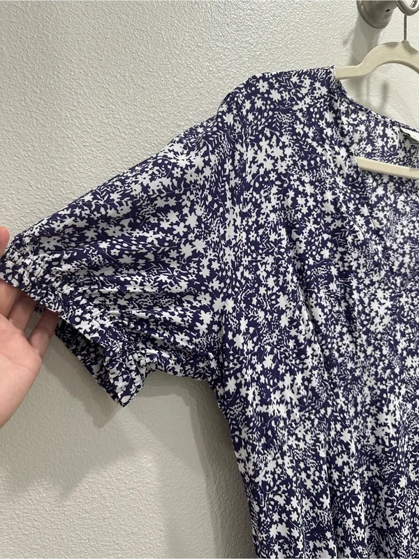 a new day Purple Floral V-Neck Puff-Sleeve Midi Dress - Image 3