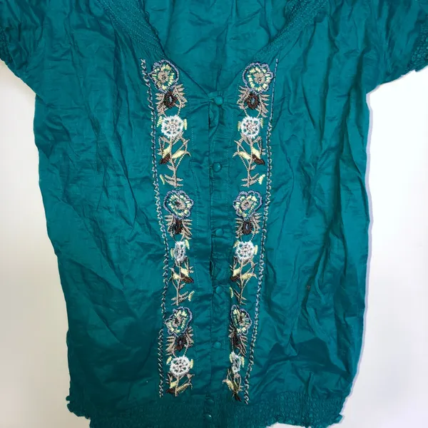 Charlotte Russe 🆕 Floral Turquoise Off the Shoulder Top - Image 2