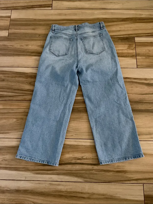 Loft Sailor Blue Wide-Leg cropped jeans - Image 4
