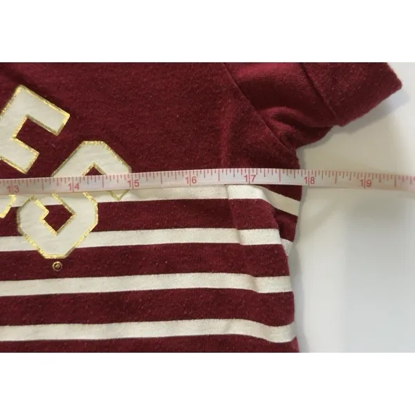 Pink republic PINK Victoria's Secret Seminoles Shirt Women S Burgundy White Striped Varsity 51 - Image 8