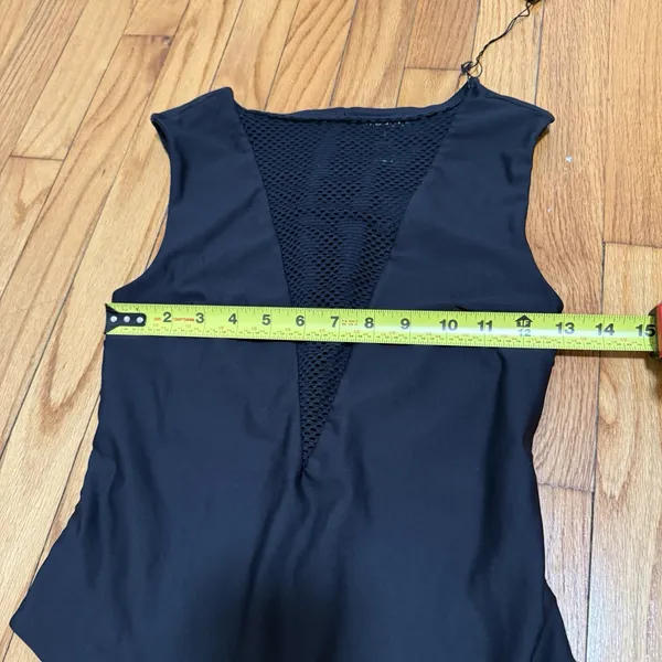 Carbon38 NWT Black Mesh Plunge Bodysuit Size Small - Image 6