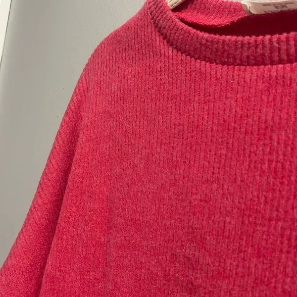 Zenana Cherilyn Ribbed Dolman Sleeve Top - Pink NEW - Image 2