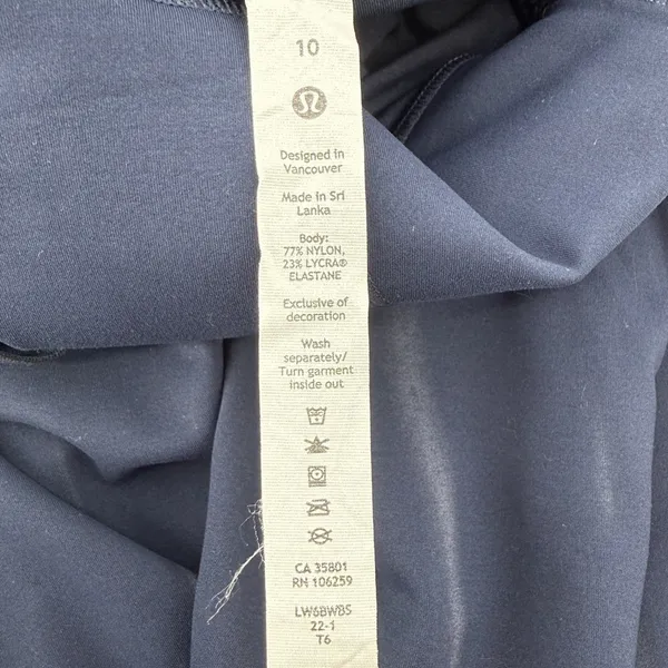 Lululemon Wunder Train High-Rise Crop 23" Sun Bleached Wash True Navy Women‎ 10 - Image 6