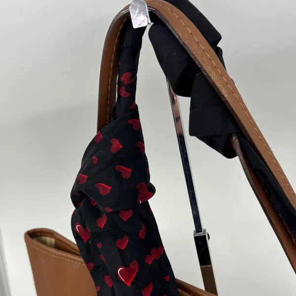 Coach Tan Leather Tote with Heart Scarf - Image 6